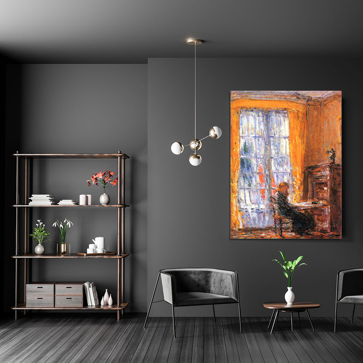 At the desk by Hassam Canvas Print or Poster - Canvas Art Rocks - 5