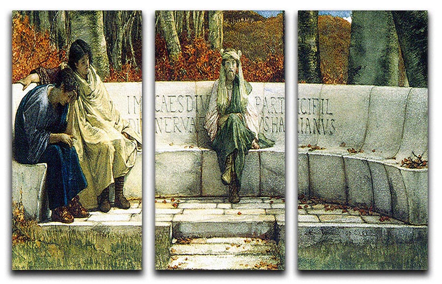 Autumn detail by Alma Tadema 3 Split Panel Canvas Print - Canvas Art Rocks - 1