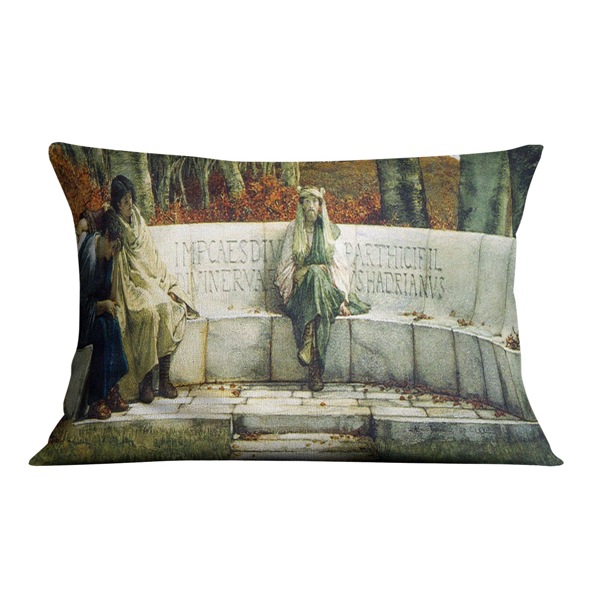Autumn detail by Alma Tadema Cushion - Canvas Art Rocks - 4