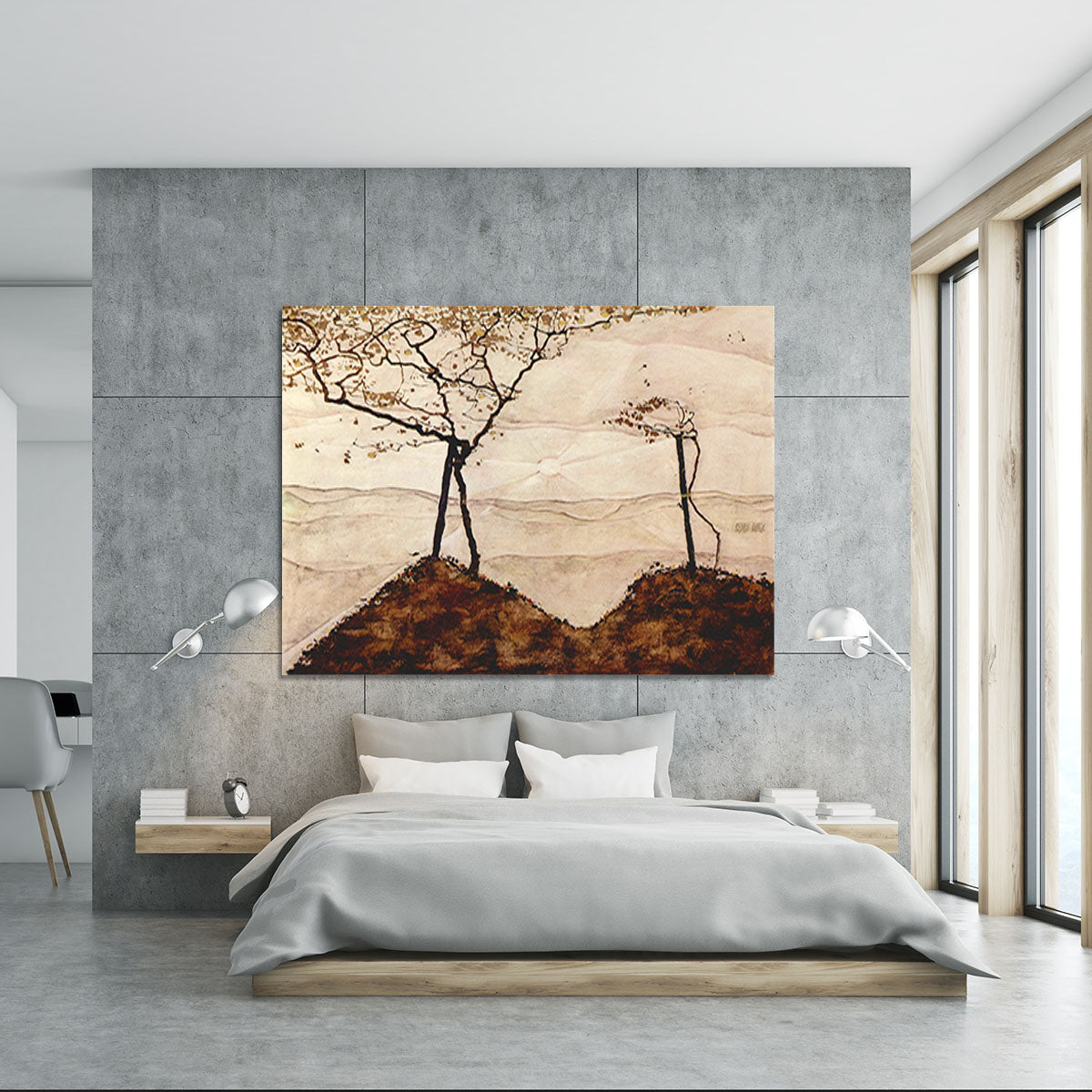 Autumn sun and trees by Egon Schiele Canvas Print or Poster - Canvas Art Rocks - 5