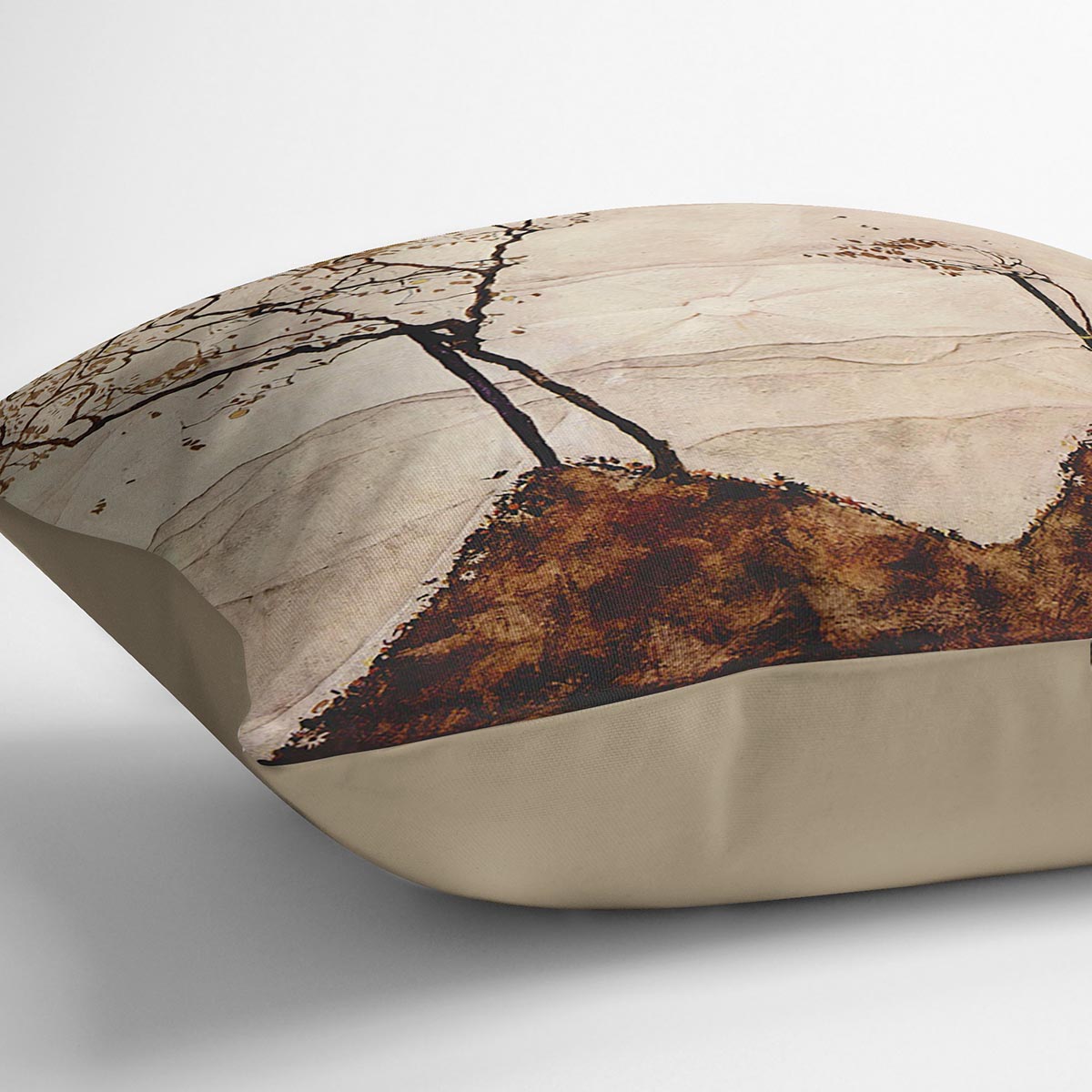 Autumn sun and trees by Egon Schiele Cushion