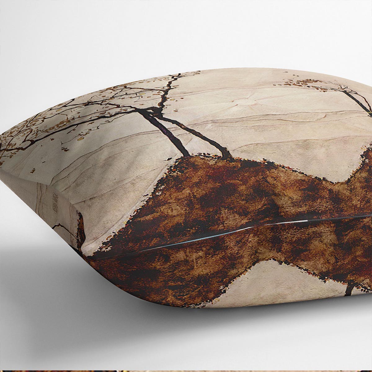 Autumn sun and trees by Egon Schiele Cushion