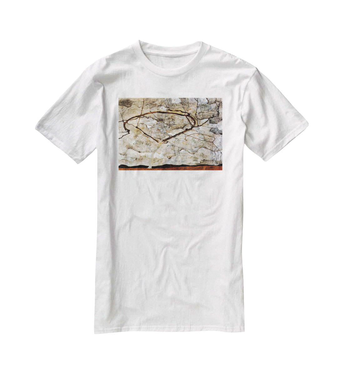 Autumn tree in the wind Egon Schiele T-Shirt - Canvas Art Rocks - 5