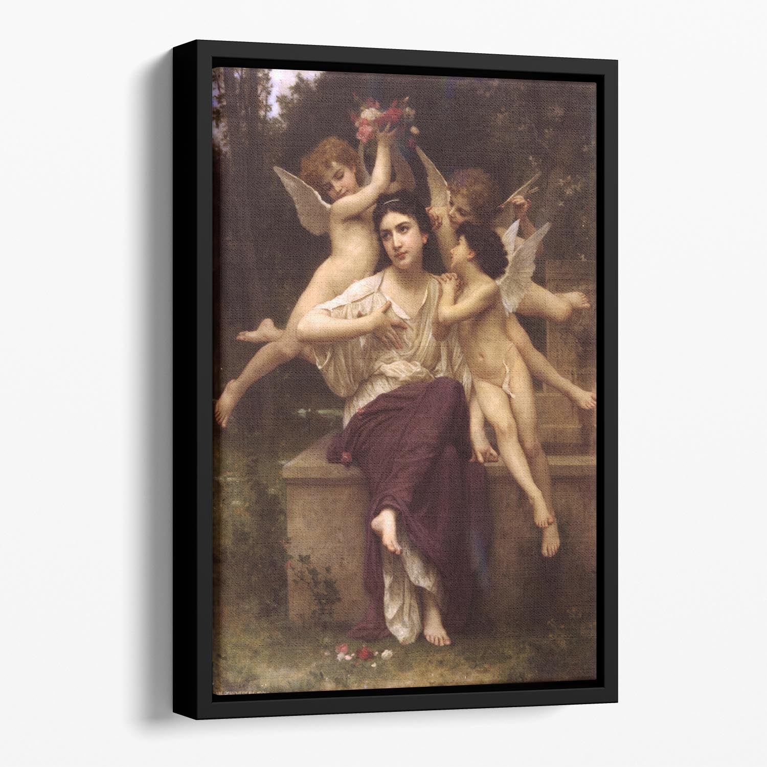 Ave de printemps By Bouguereau Floating Framed Canvas