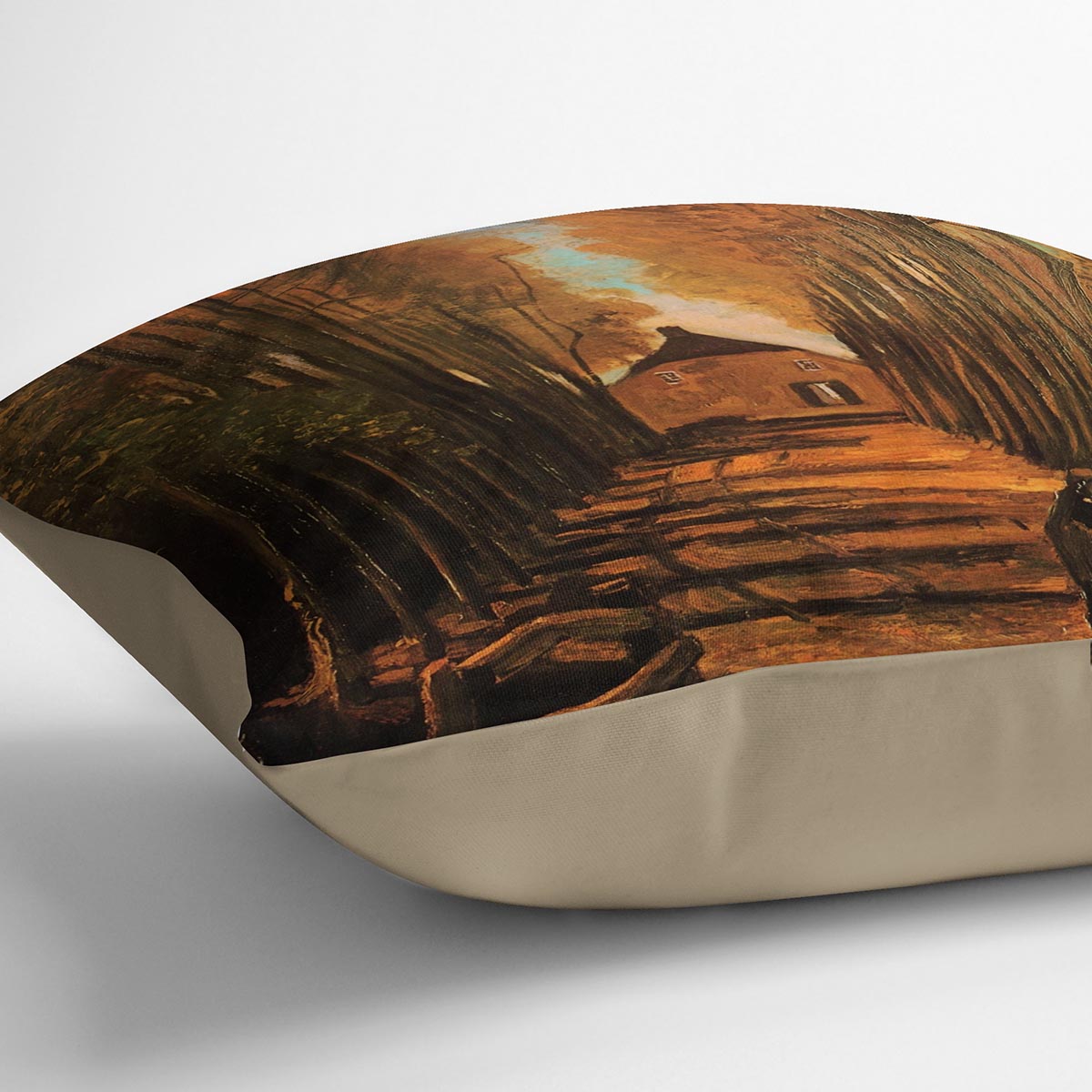Avenue of Poplars in Autumn by Van Gogh Cushion