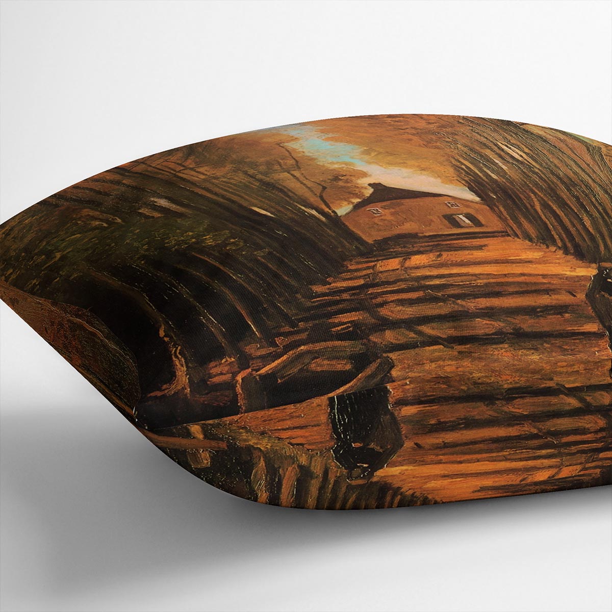Avenue of Poplars in Autumn by Van Gogh Cushion