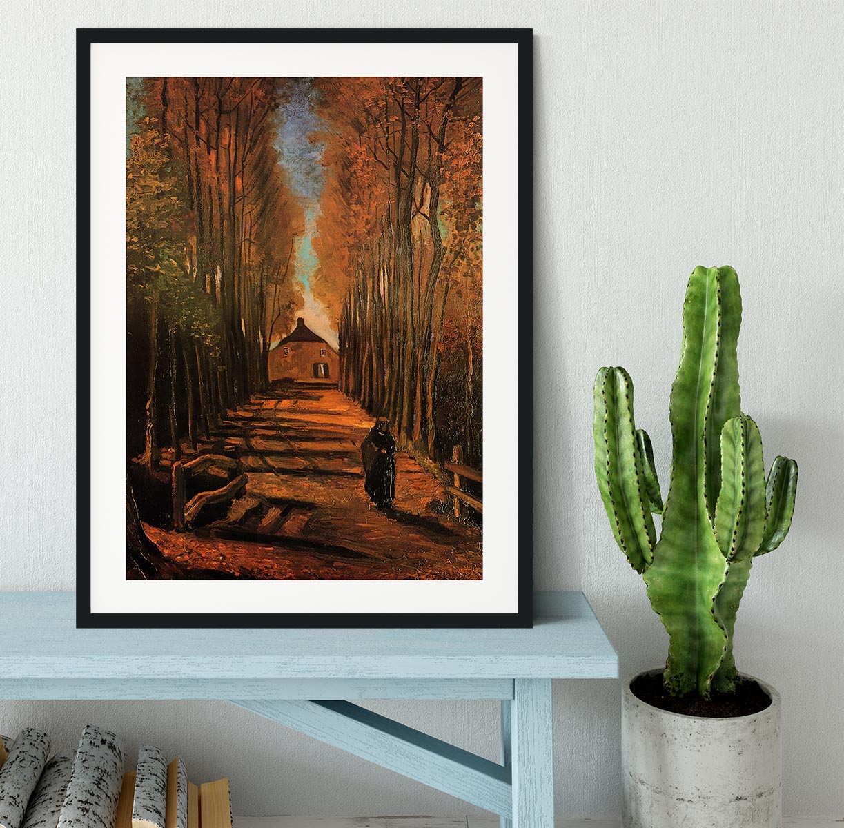 Avenue of Poplars in Autumn by Van Gogh Framed Print - Canvas Art Rocks - 1