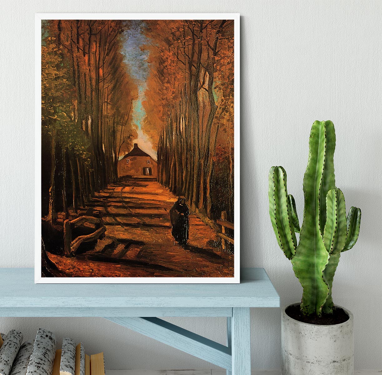 Avenue of Poplars in Autumn by Van Gogh Framed Print - Canvas Art Rocks -6