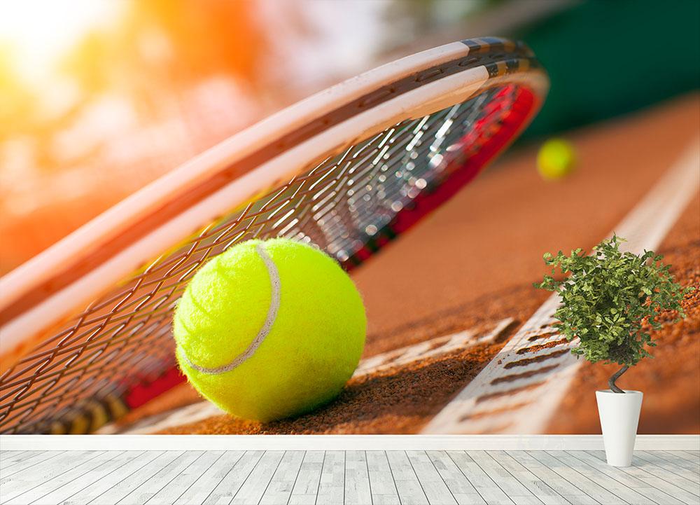 Ball on a tennis court Wall Mural Wallpaper - Canvas Art Rocks - 4