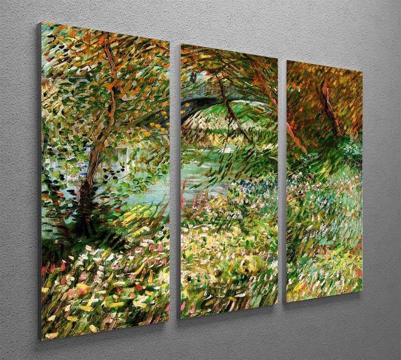 Banks of the Seine with Pont de Clichy in the Spring by Van Gogh 3 Split Panel Canvas Print - Canvas Art Rocks - 4