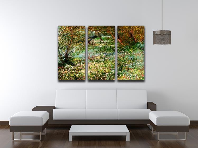 Banks of the Seine with Pont de Clichy in the Spring by Van Gogh 3 Split Panel Canvas Print - Canvas Art Rocks - 4