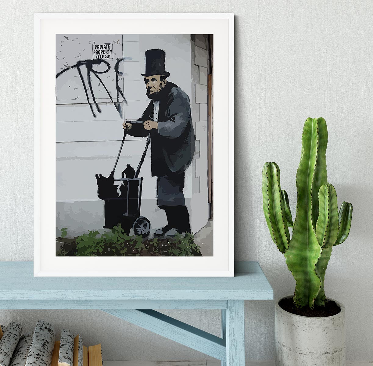 Banksy Abraham Lincoln Framed Print - Canvas Art Rocks - 5