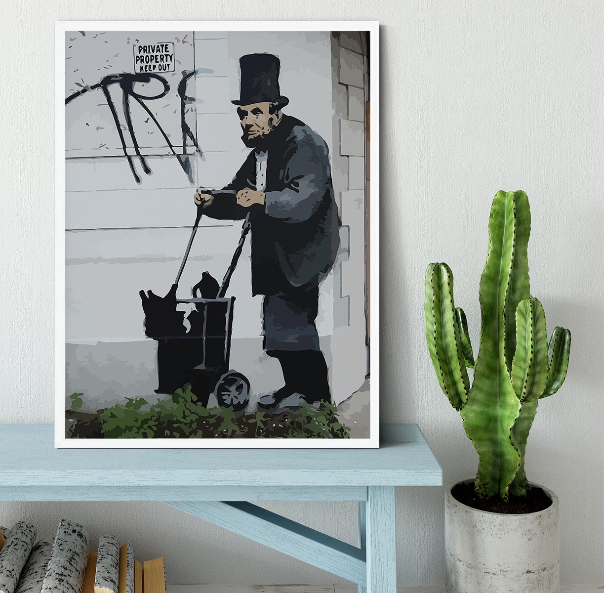 Banksy Abraham Lincoln Framed Print - Canvas Art Rocks -6