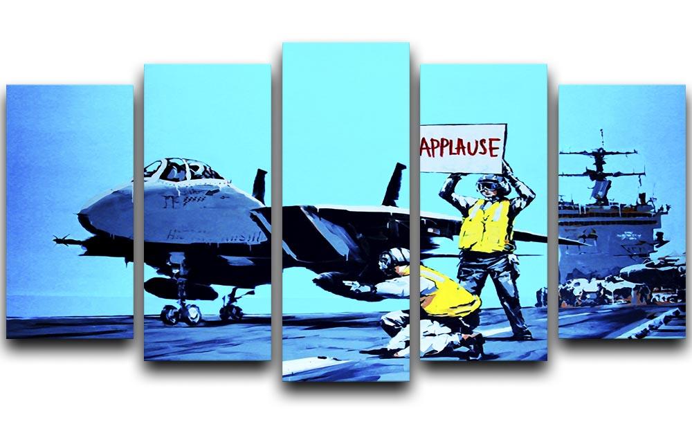 Banksy Aircraft Carrier Applause 5 Split Panel Canvas  - Canvas Art Rocks - 1