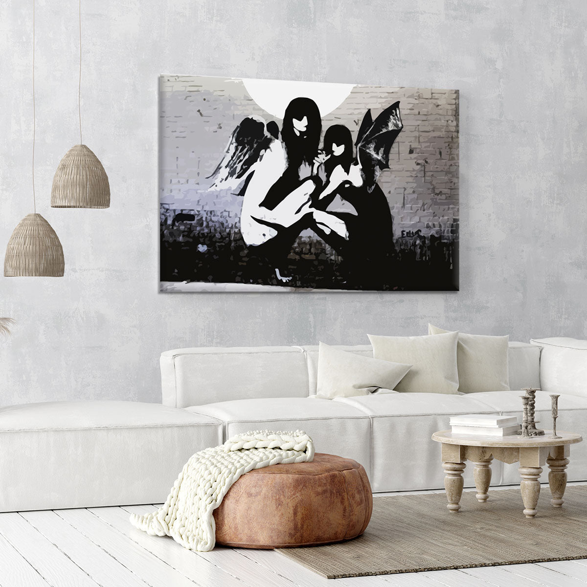 Banksy Angels In Moonlight Canvas Print or Poster - Canvas Art Rocks - 6