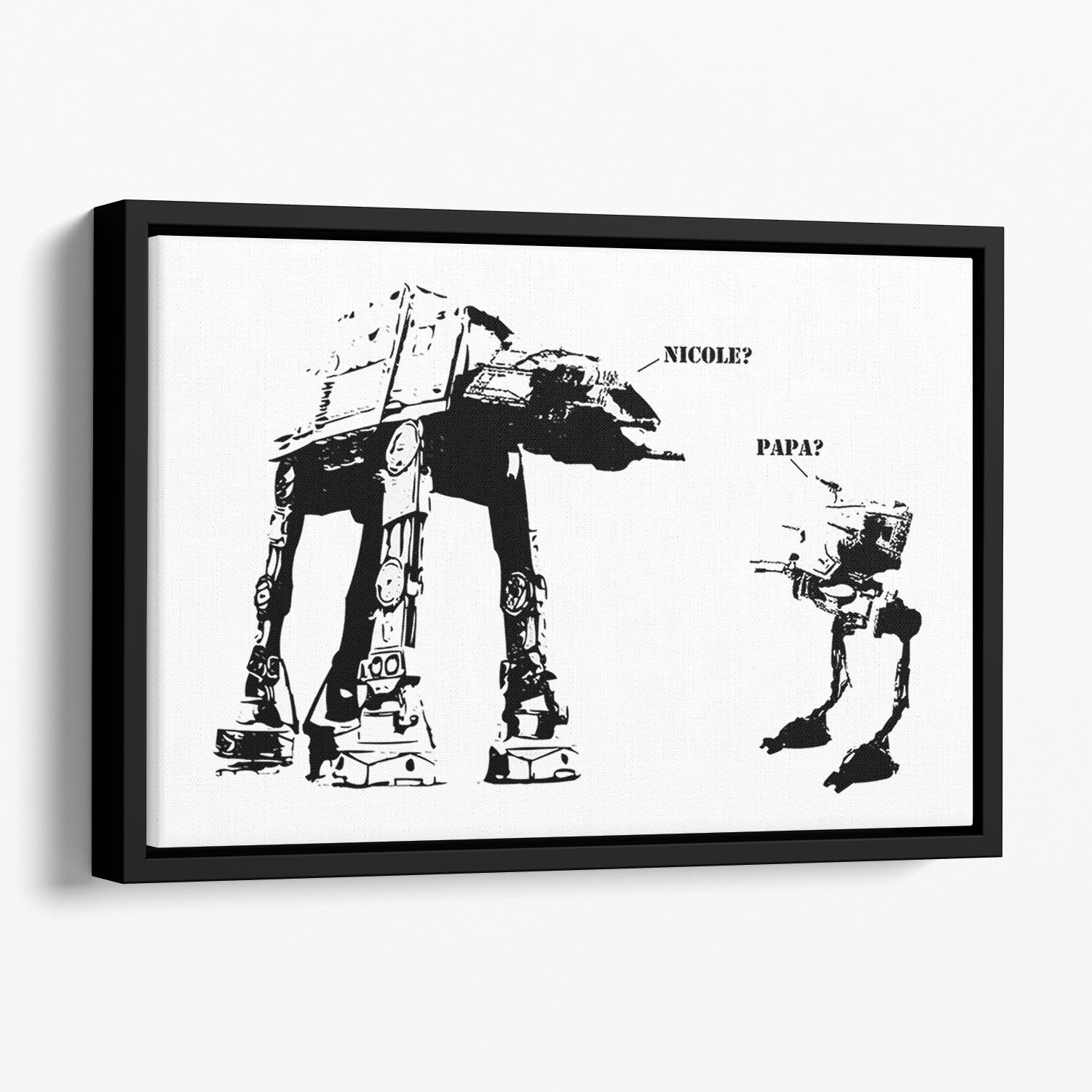 Banksy Atat Floating Framed Canvas