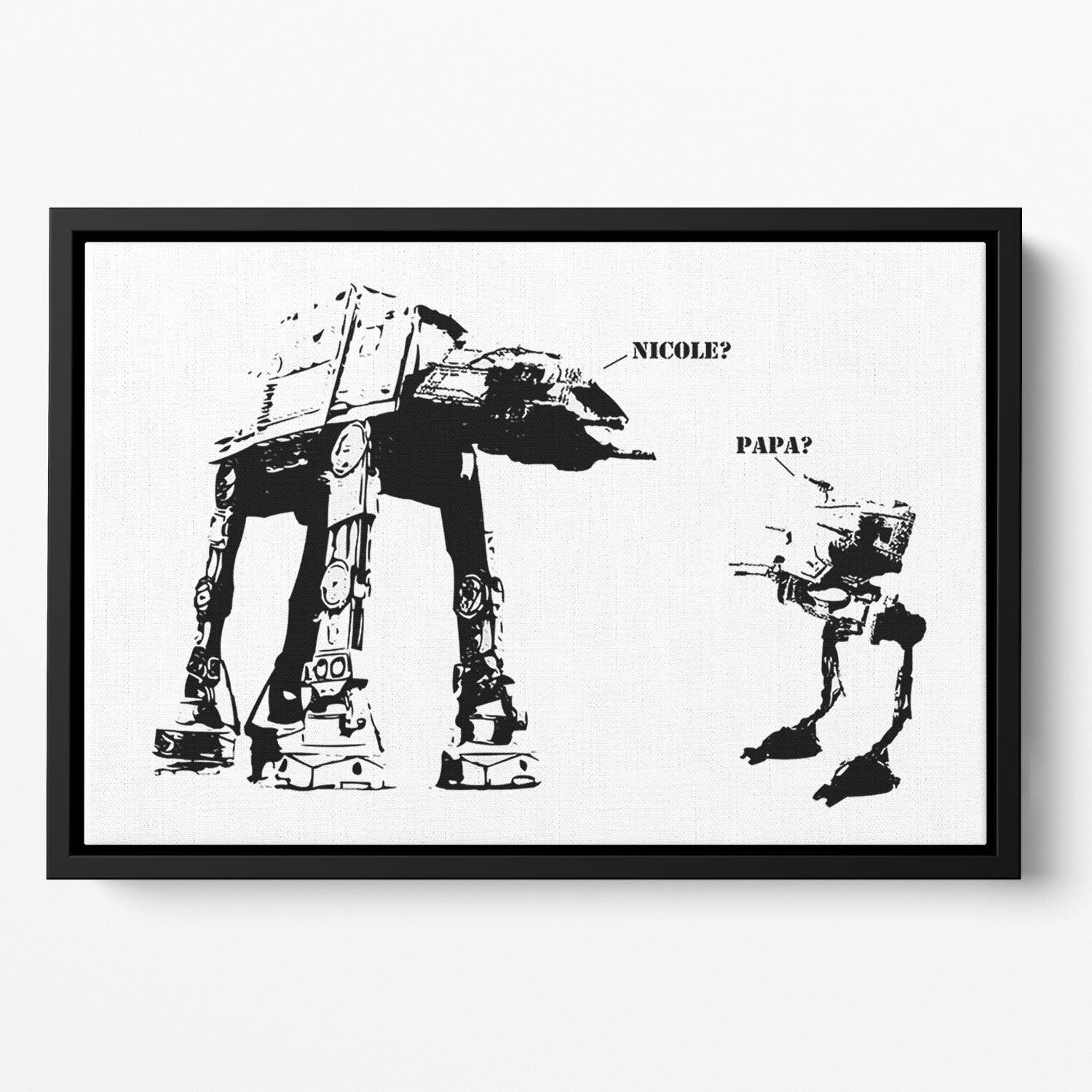 Banksy Atat Floating Framed Canvas