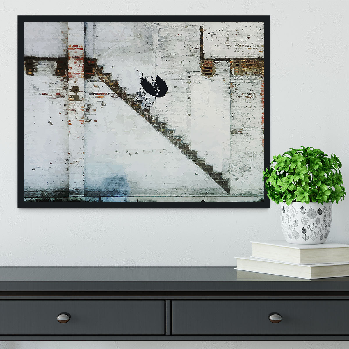 Banksy Baby Carriage Framed Print - Canvas Art Rocks - 2