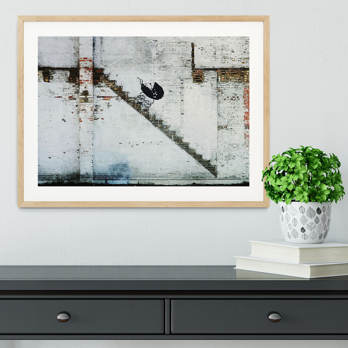 Banksy Baby Carriage Framed Print - Canvas Art Rocks - 3