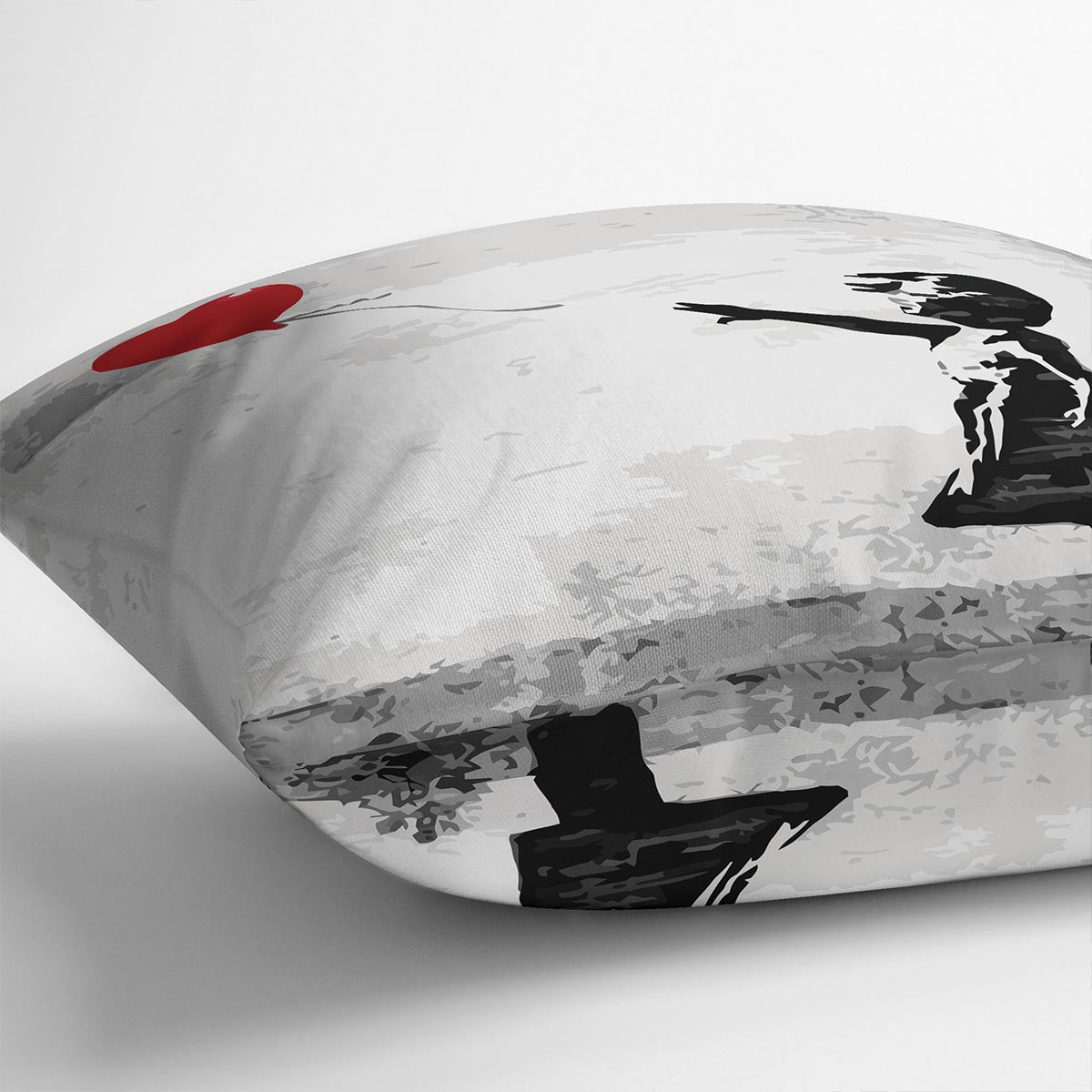 Banksy Balloon Girl Love Heart Cushion