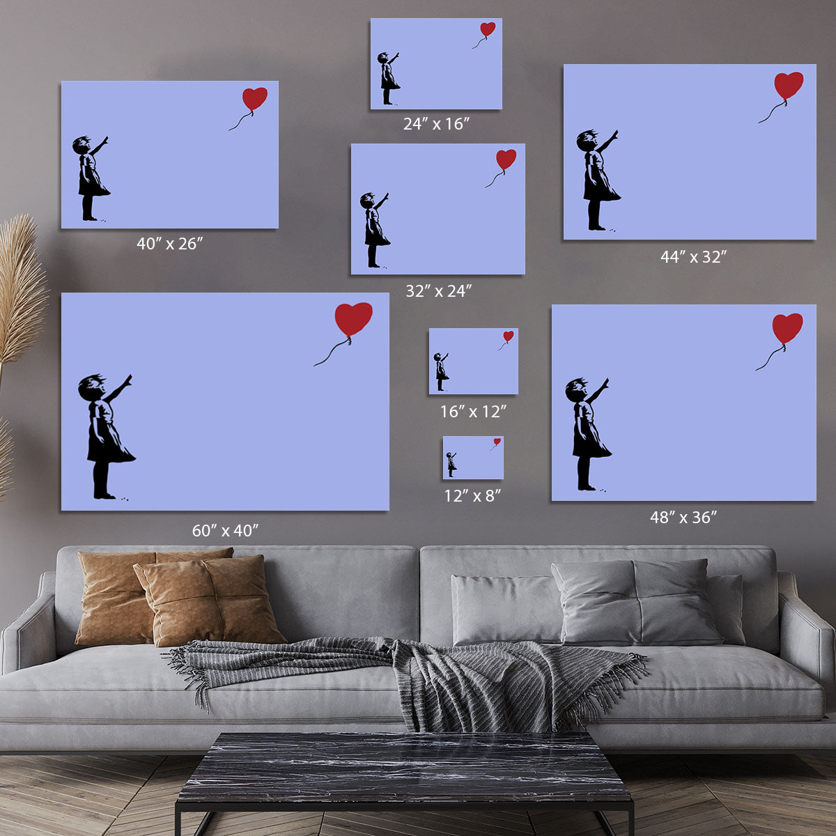 Banksy Balloon Heart Girl Blue Canvas Print or Poster - Canvas Art Rocks - 7
