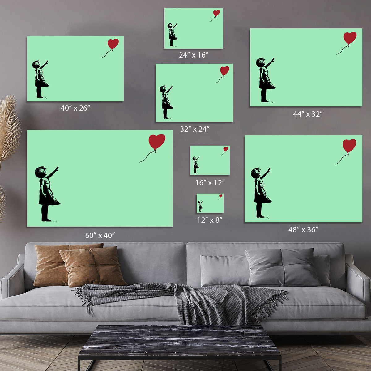 Banksy Balloon Heart Girl Green Canvas Print or Poster - Canvas Art Rocks - 7