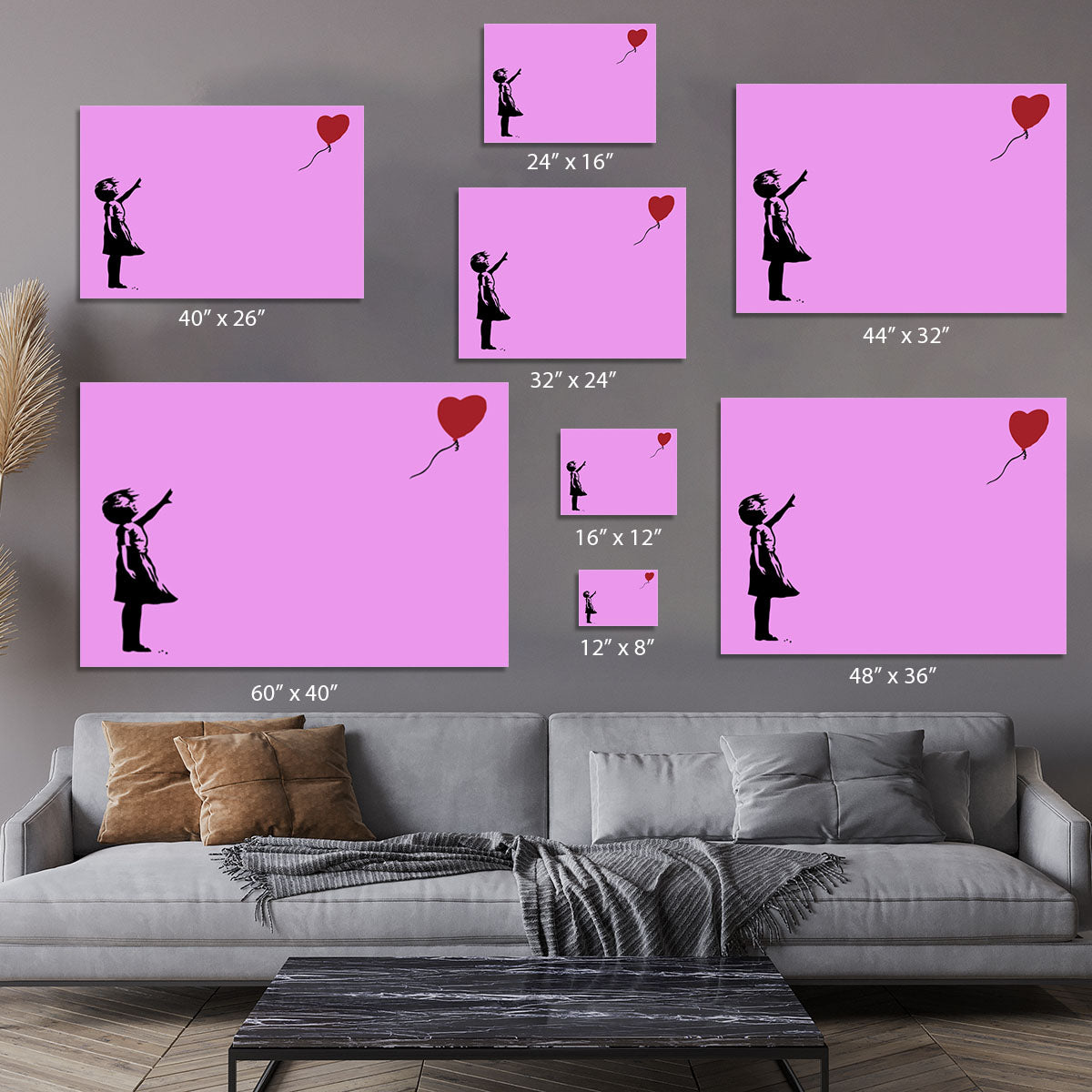 Banksy Balloon Heart Girl Purple Canvas Print or Poster - Canvas Art Rocks - 7