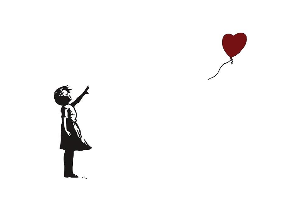 Banksy Balloon Heart Girl Wall Mural Wallpaper - Canvas Art Rocks - 1