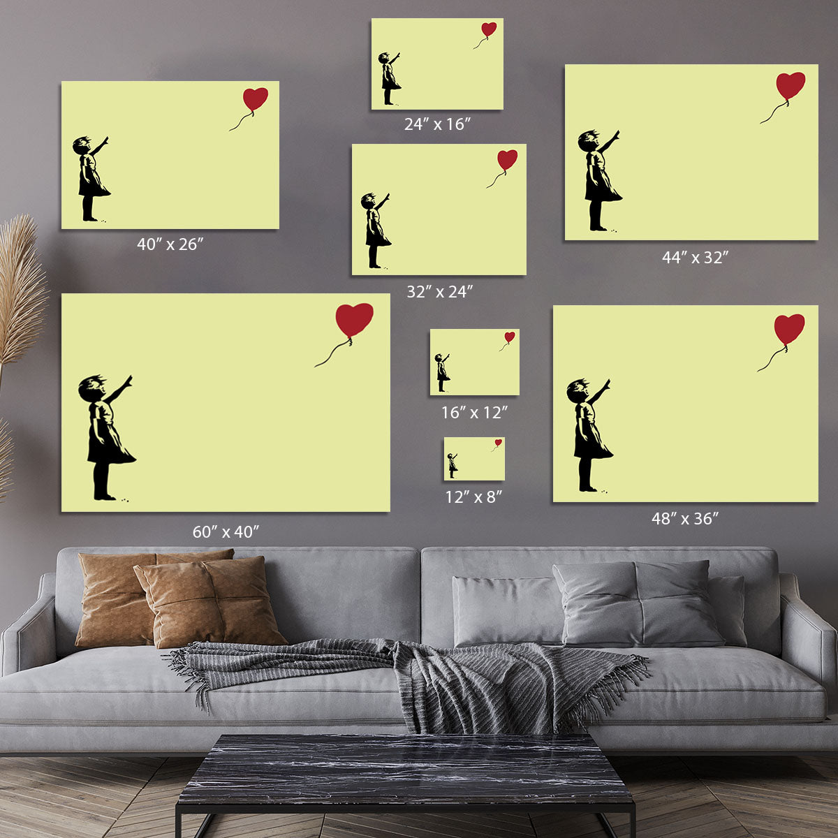 Banksy Balloon Heart Girl Yellow Canvas Print or Poster - Canvas Art Rocks - 7