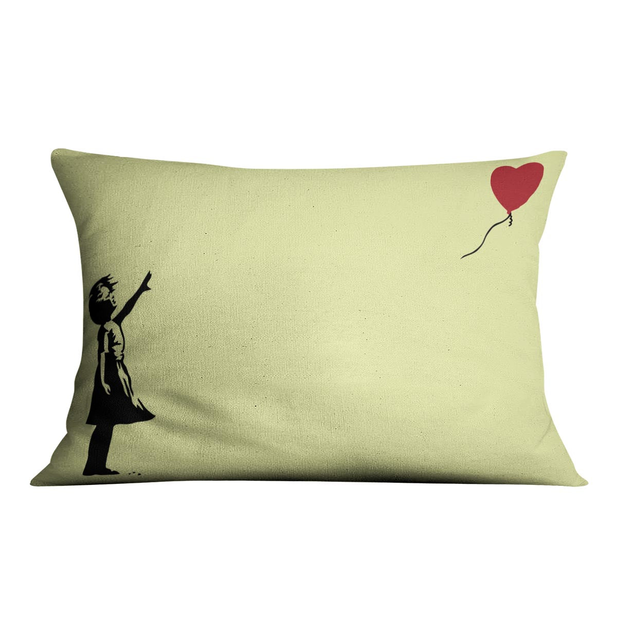 Banksy Balloon Heart Girl Yellow Cushion - Canvas Art Rocks - 4