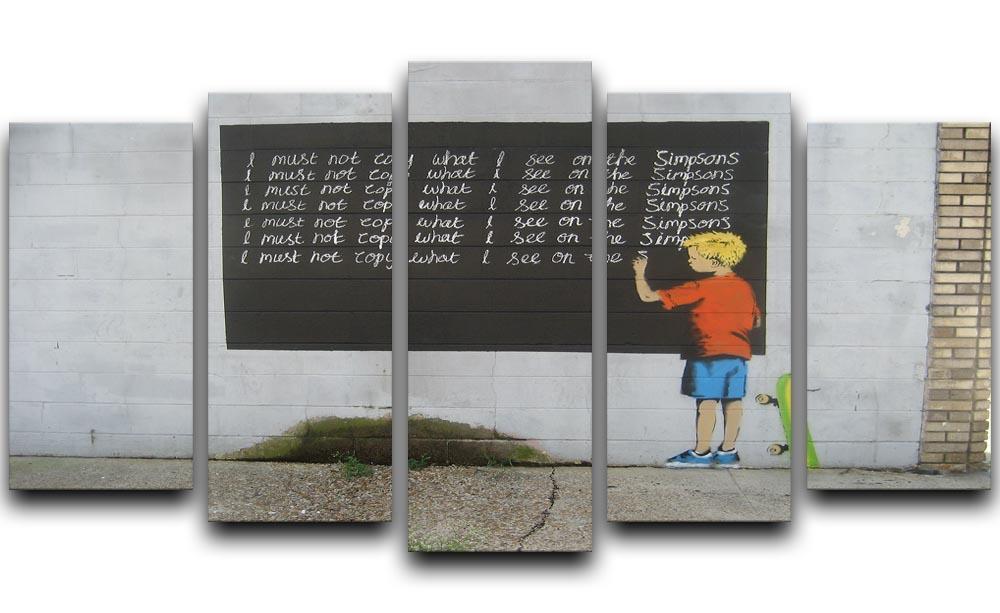 Banksy Bart Simpson 5 Split Panel Canvas  - Canvas Art Rocks - 1