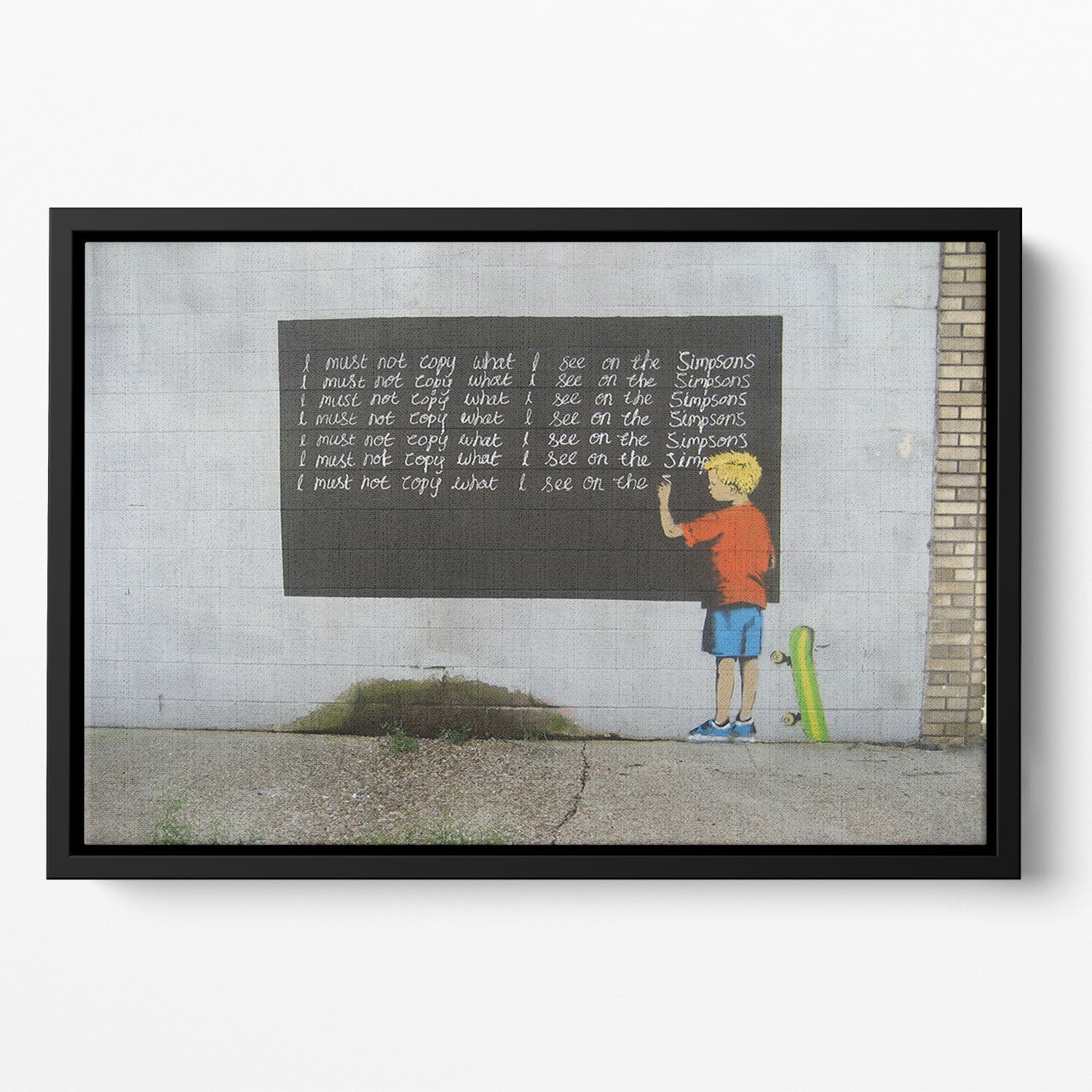 Banksy Bart Simpson Floating Framed Canvas