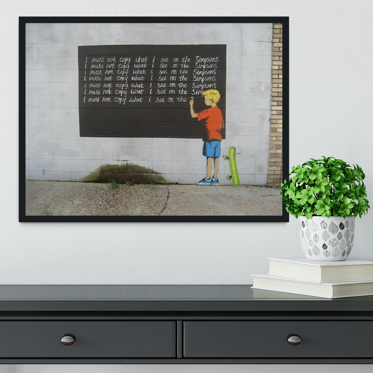 Banksy Bart Simpson Framed Print - Canvas Art Rocks - 2
