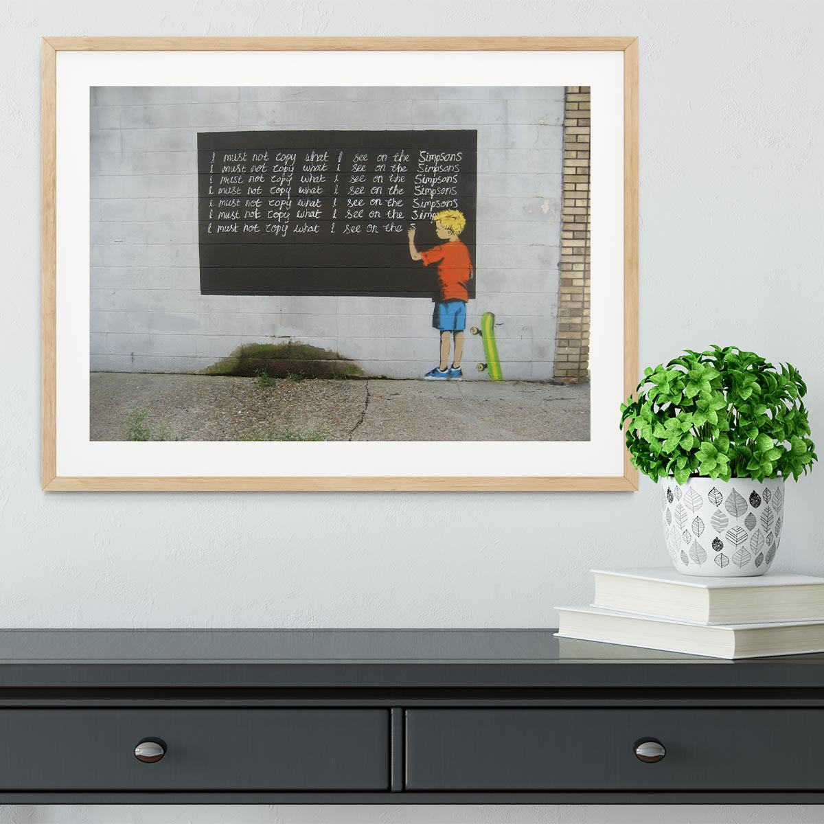 Banksy Bart Simpson Framed Print - Canvas Art Rocks - 3