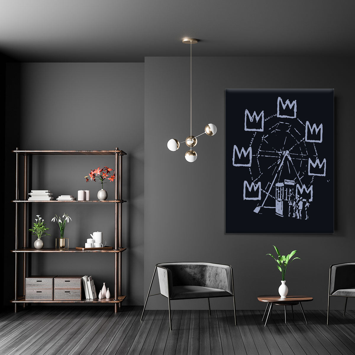 Banksy Basquiat Ferris Wheel Canvas Print or Poster - Canvas Art Rocks - 5