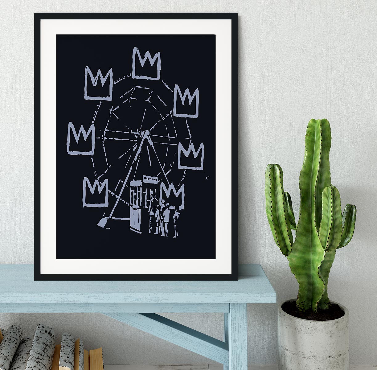 Banksy Basquiat Ferris Wheel Framed Print - Canvas Art Rocks - 1