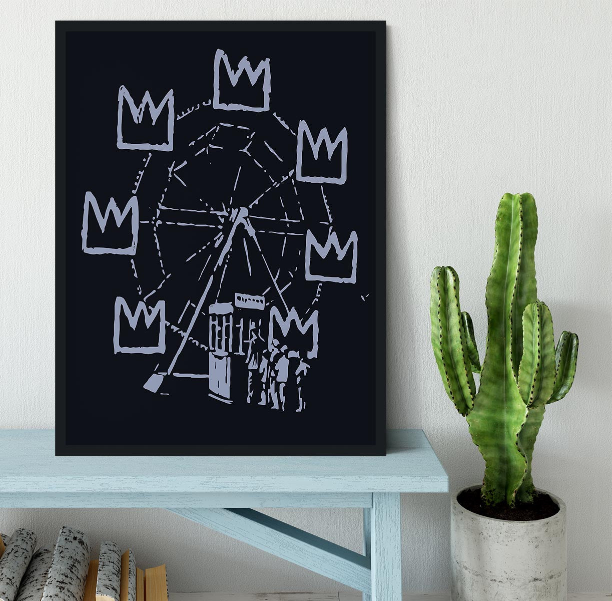 Banksy Basquiat Ferris Wheel Framed Print - Canvas Art Rocks - 2