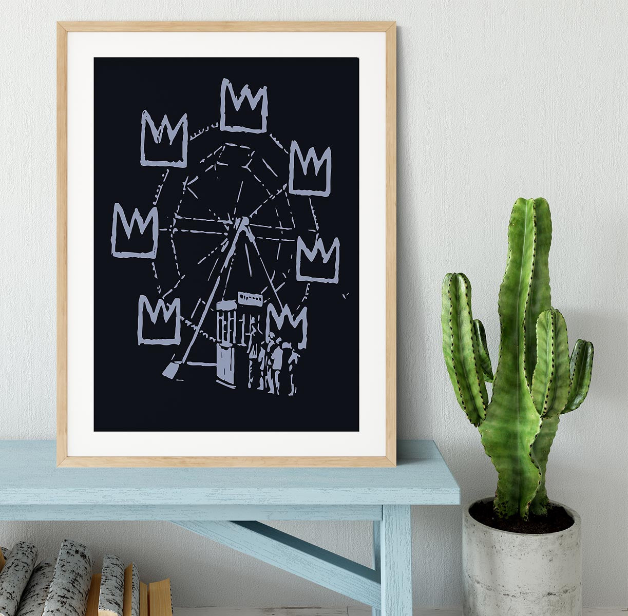 Banksy Basquiat Ferris Wheel Framed Print - Canvas Art Rocks - 3
