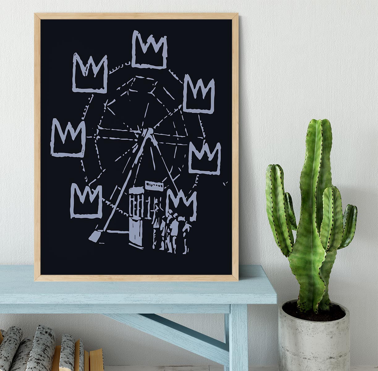 Banksy Basquiat Ferris Wheel Framed Print - Canvas Art Rocks - 4