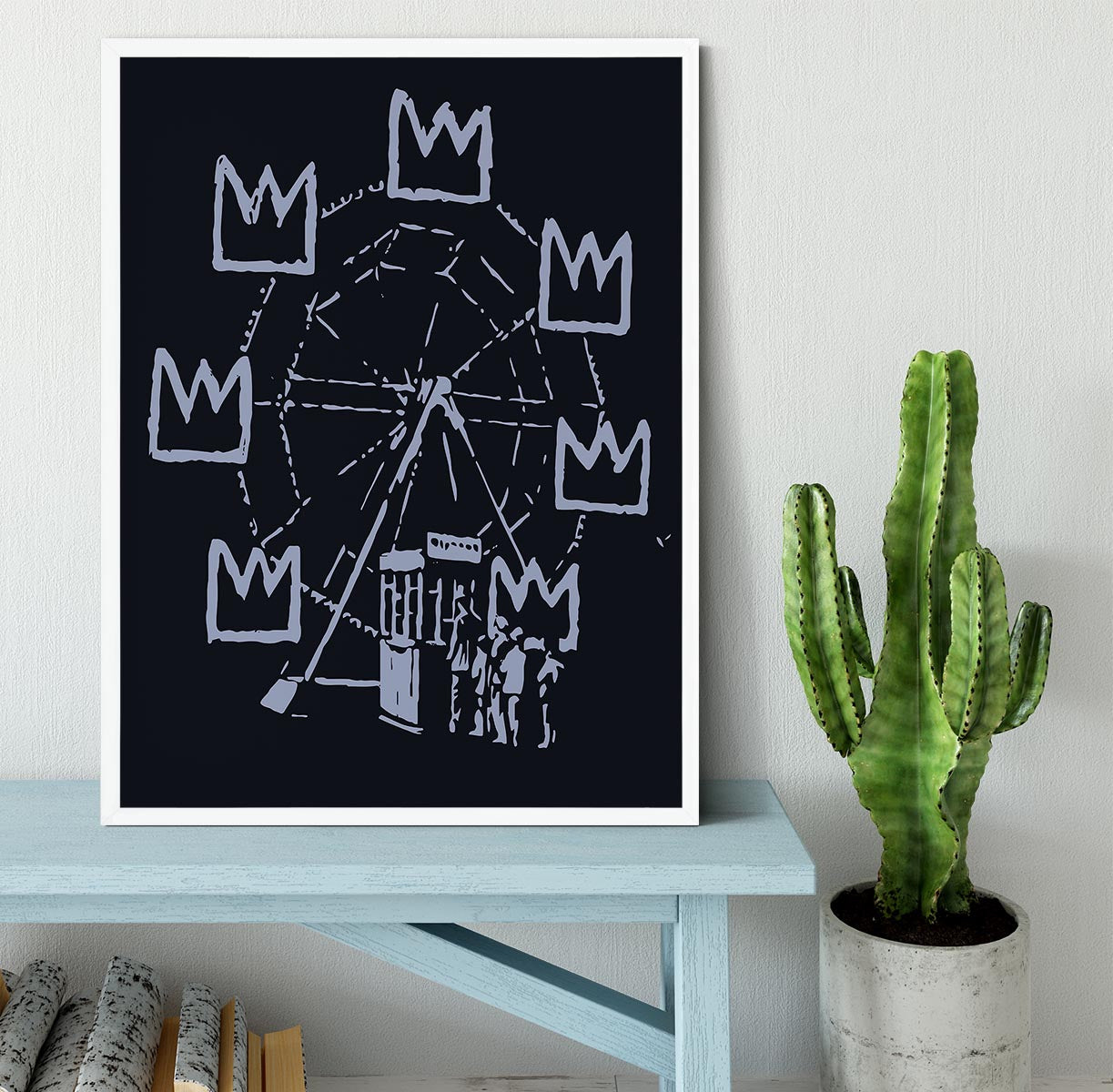 Banksy Basquiat Ferris Wheel Framed Print - Canvas Art Rocks -6