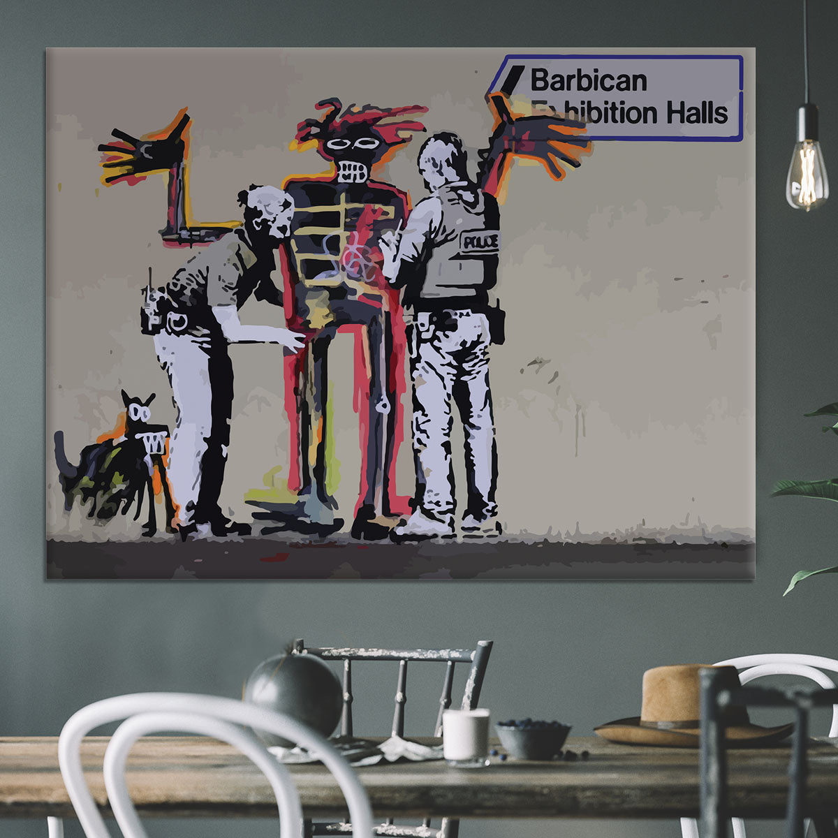 Banksy Basquiat Metropolitan Police Canvas Print or Poster - Canvas Art Rocks - 3