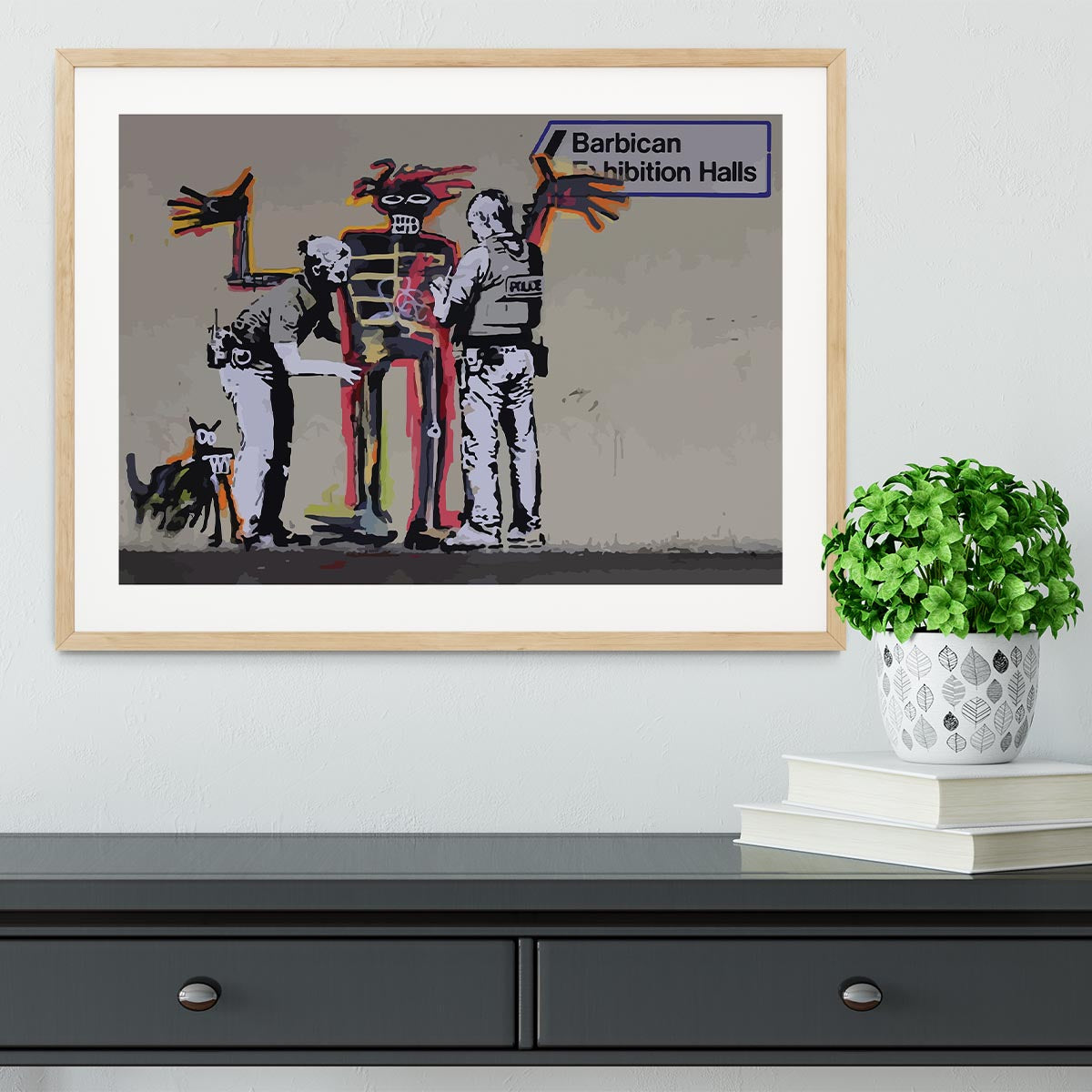 Banksy Basquiat Metropolitan Police Framed Print - Canvas Art Rocks - 3