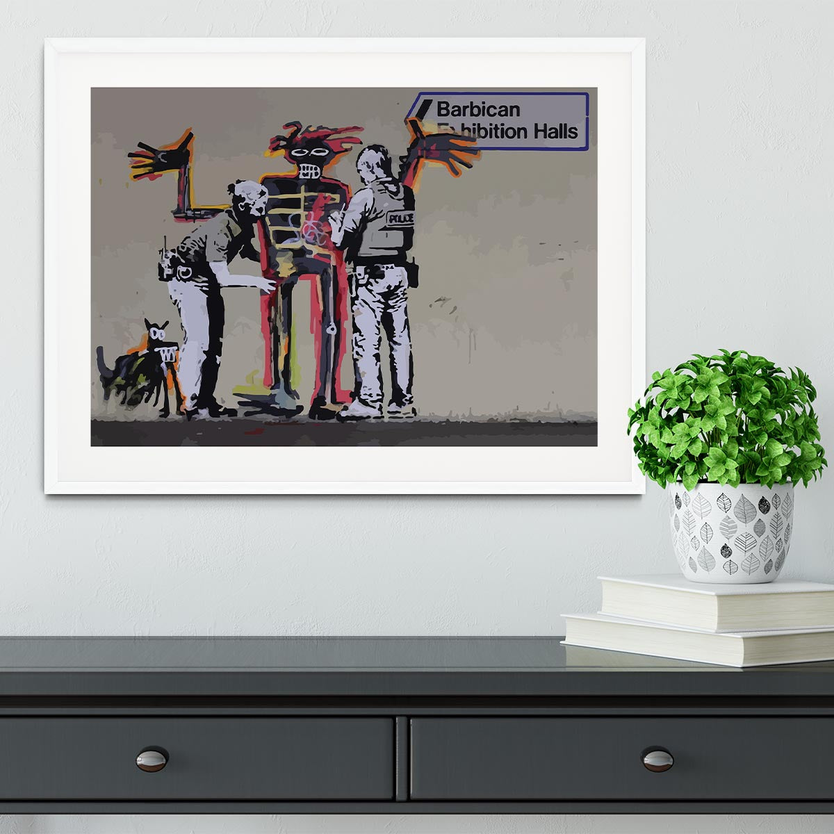 Banksy Basquiat Metropolitan Police Framed Print - Canvas Art Rocks - 5