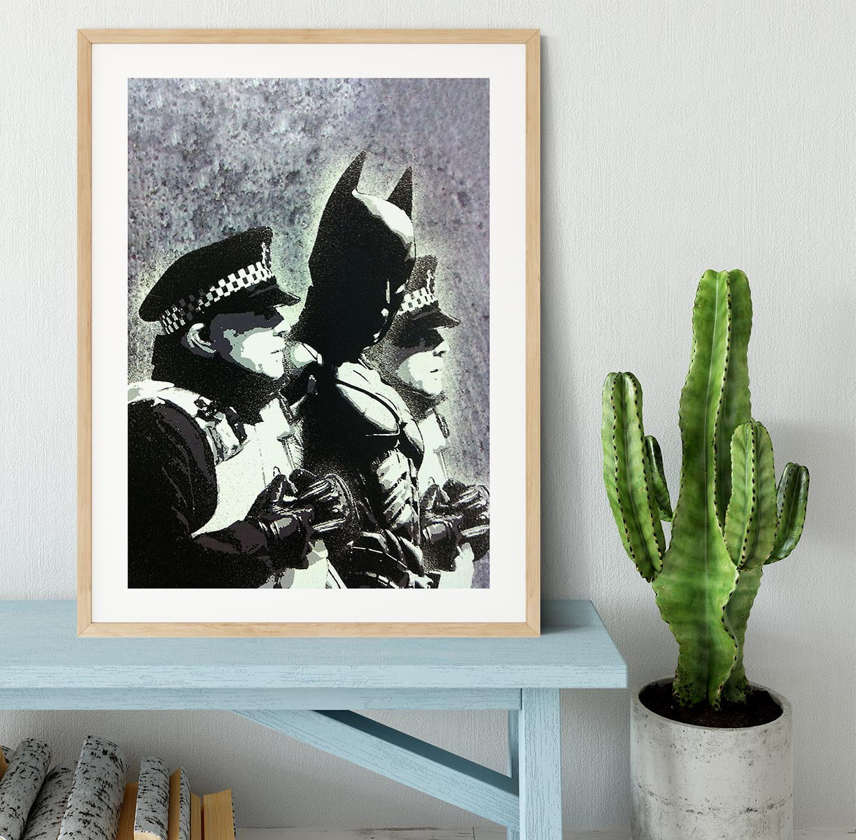 Banksy Batman and the Police Framed Print - Canvas Art Rocks - 3