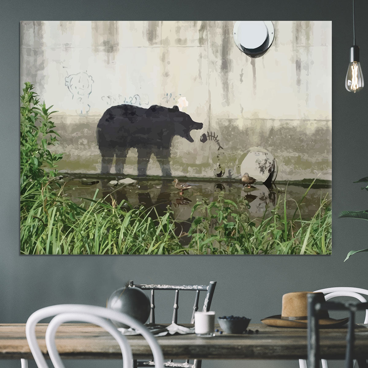 Banksy Bear Canvas Print or Poster - Canvas Art Rocks - 3