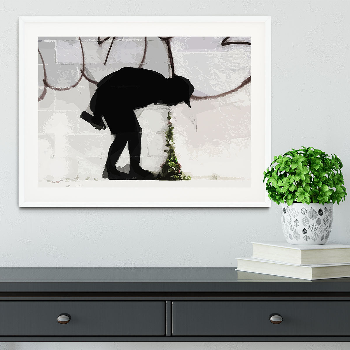 Banksy Better Out Than In Framed Print - Canvas Art Rocks - 5