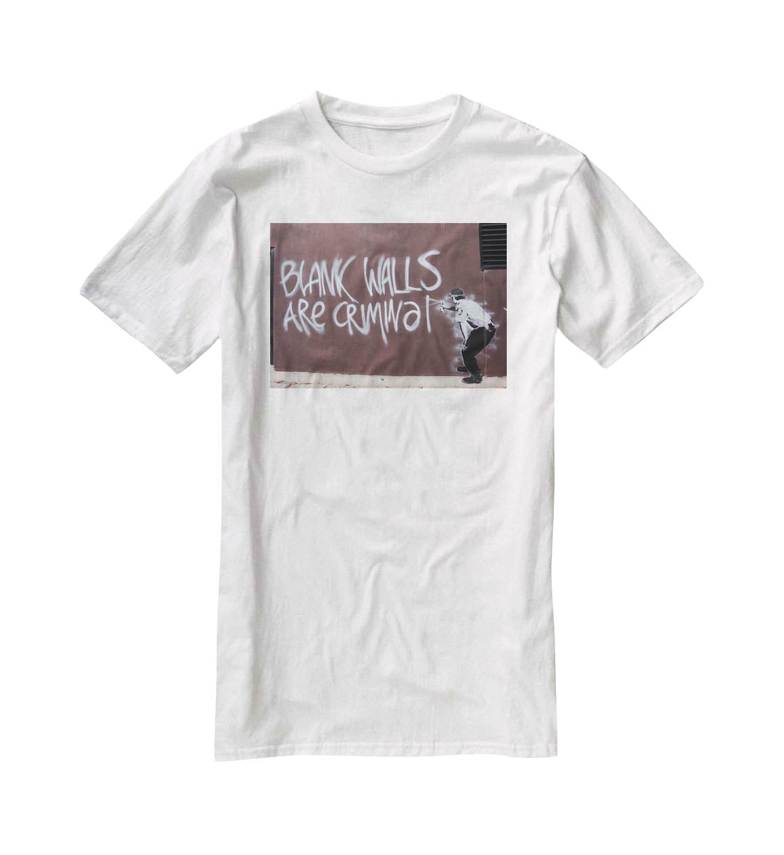 Banksy Blank Walls Are Criminal T-Shirt - Canvas Art Rocks - 5