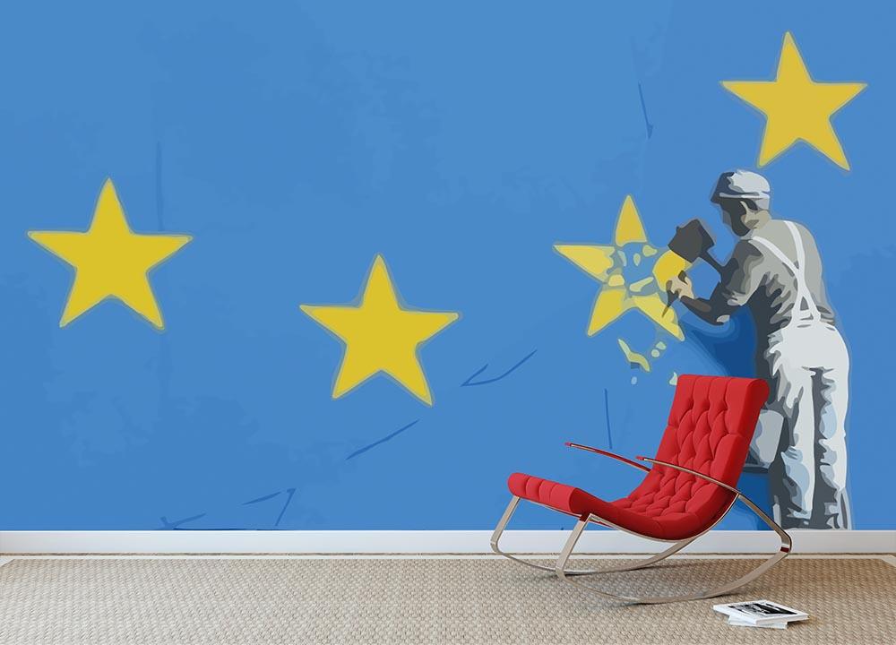 Banksy Brexit Star Dover Wall Mural Wallpaper - Canvas Art Rocks - 2