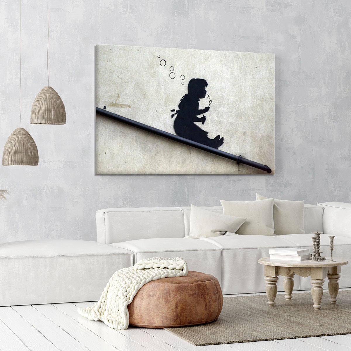 Banksy Bubble Slide Girl Canvas Print or Poster - Canvas Art Rocks - 6