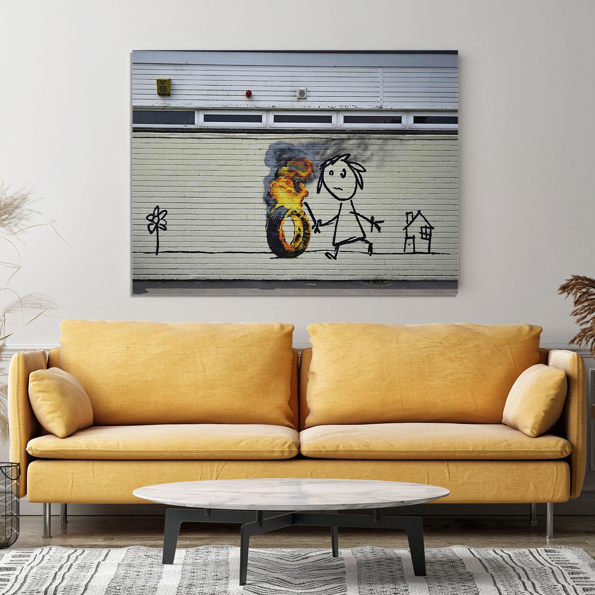 Banksy Burning Tyre Canvas Print or Poster - Canvas Art Rocks - 4